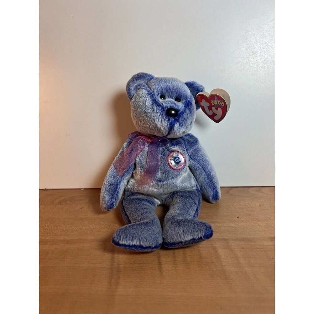 RETIRED 2000 TY Beanie Babies PERIWINKLE E-Bear Online Exclusive Collectible